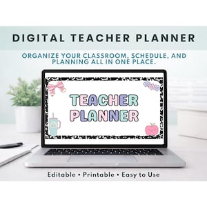 Digital Teacher Planner | Editable Google Sheets Planner for Teachers | Weekly Monthly Planning | Lesson Plans | Pastel & Minimalist Design