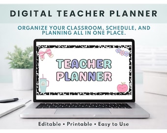 Digital Teacher Planner | Editable Google Sheets Planner for Teachers | Weekly Monthly Planning | Lesson Plans | Pastel & Minimalist Design