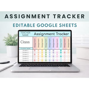 Assignment Tracker for Students | Digital Homework Tracker | Google Sheets Student Progress & Grade Tracker