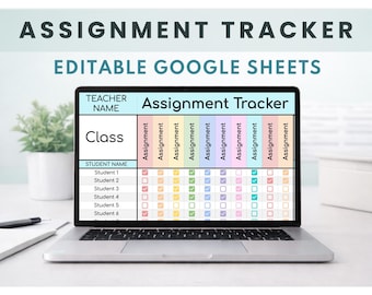 Assignment Tracker for Students | Digital Homework Tracker | Google Sheets Student Progress & Grade Tracker