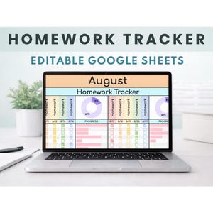 Teacher Assignment Tracker | Digital Homework Tracker | Google Sheets Student Progress Tracker | Editable Classroom Organization Tool