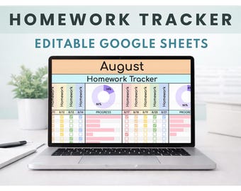 Teacher Assignment Tracker | Digital Homework Tracker | Google Sheets Student Progress Tracker | Editable Classroom Organization Tool