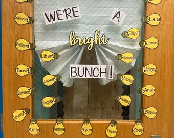 Bright Bunch Bulletin Board - Classroom Decor - Door Display - Editable Bulletin Board