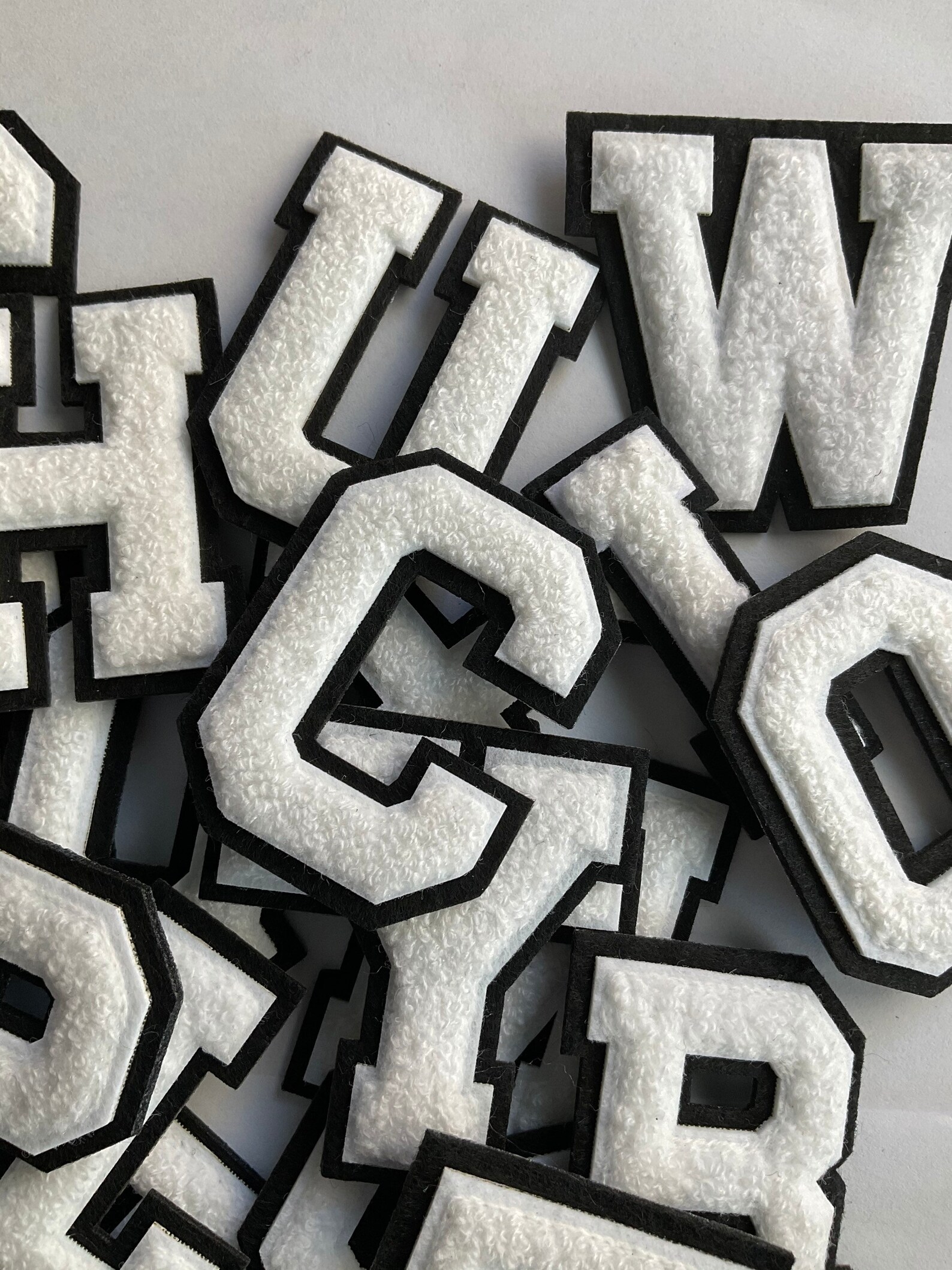 New 2.5inch Chenille Iron on Letter Varsity White Felt Etsy