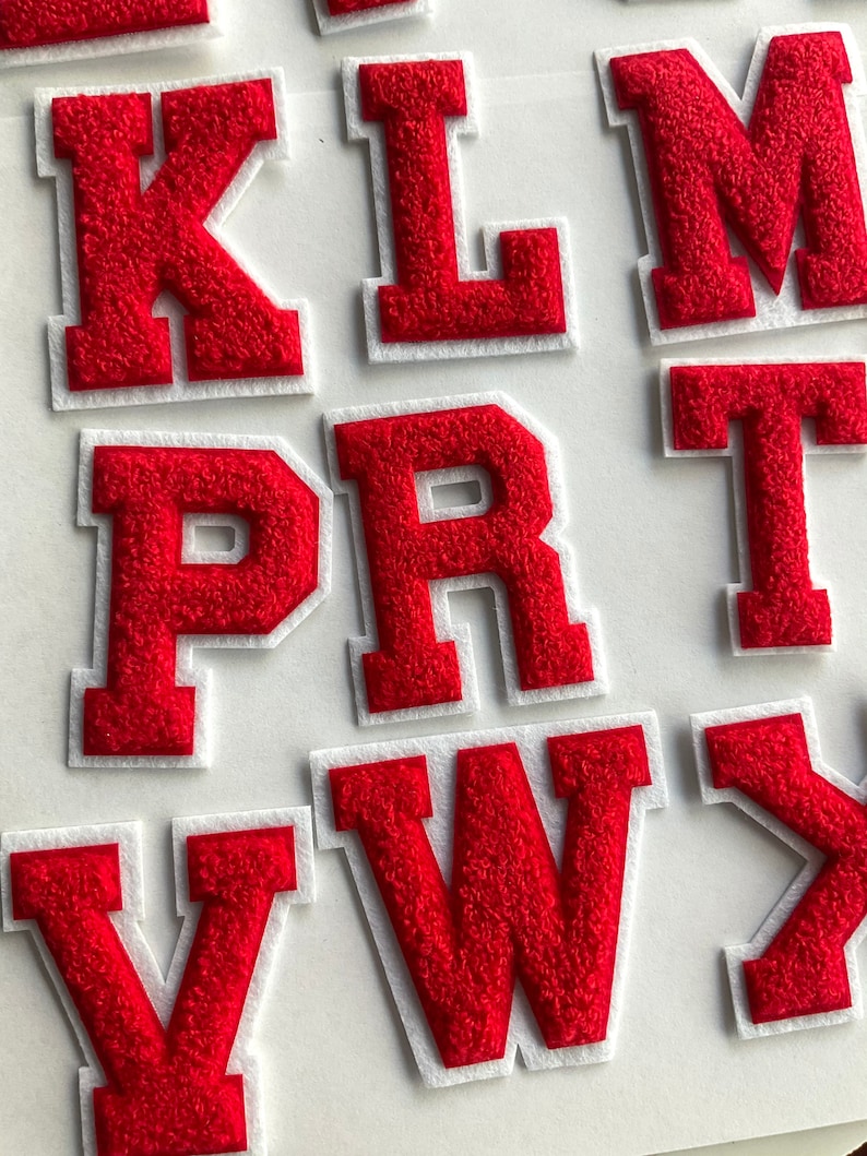 New 2.5inch Chenille Iron on Letter Varsity Red Felt Etsy