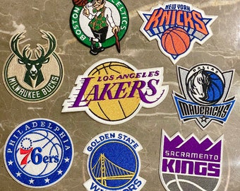 New NBA patches, Lakers, Warriors, Boston Celtics, Chicago Bull, Brooklyn Nets, Sacramento Kings, iron on patches, DIY, sport patches