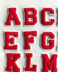 New 4.5inch Chenille iron on letter, varsity red felt, alphabet, Iron On Patches, high quality product logo