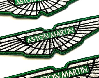Aston Martin logo Patches, 4.5inch length, iron on patches, DIY, sport patches, Appliqué, car racing, vehicles, heat transfer