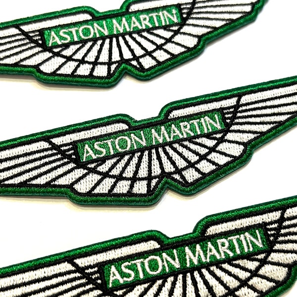 Aston Martin logo Patches, 4.5inch length, iron on patches, DIY, sport patches, Appliqué, car racing, vehicles, heat transfer