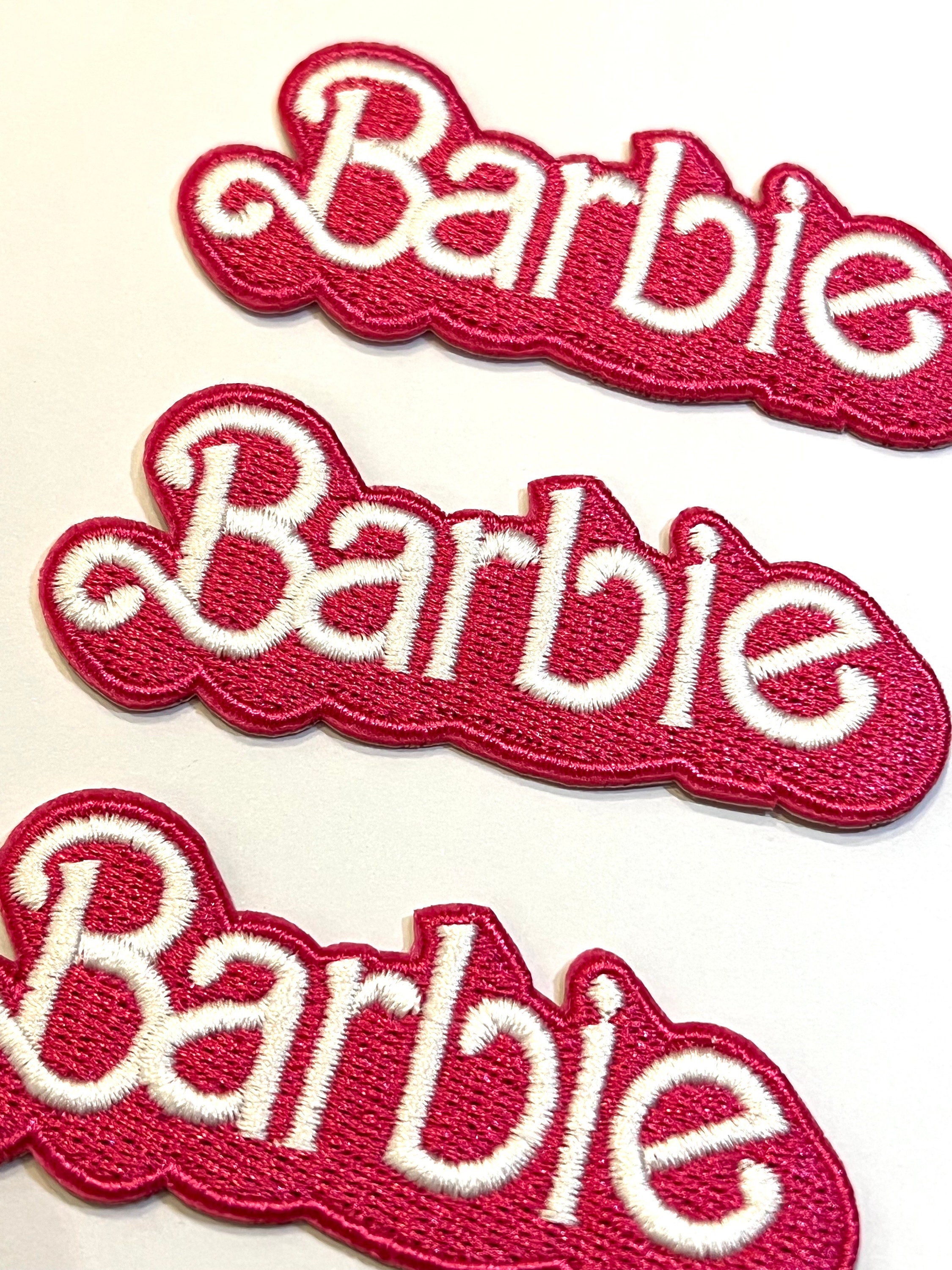 Barbie Name Logo 3 Inches Wide Embroidered Iron On Patch