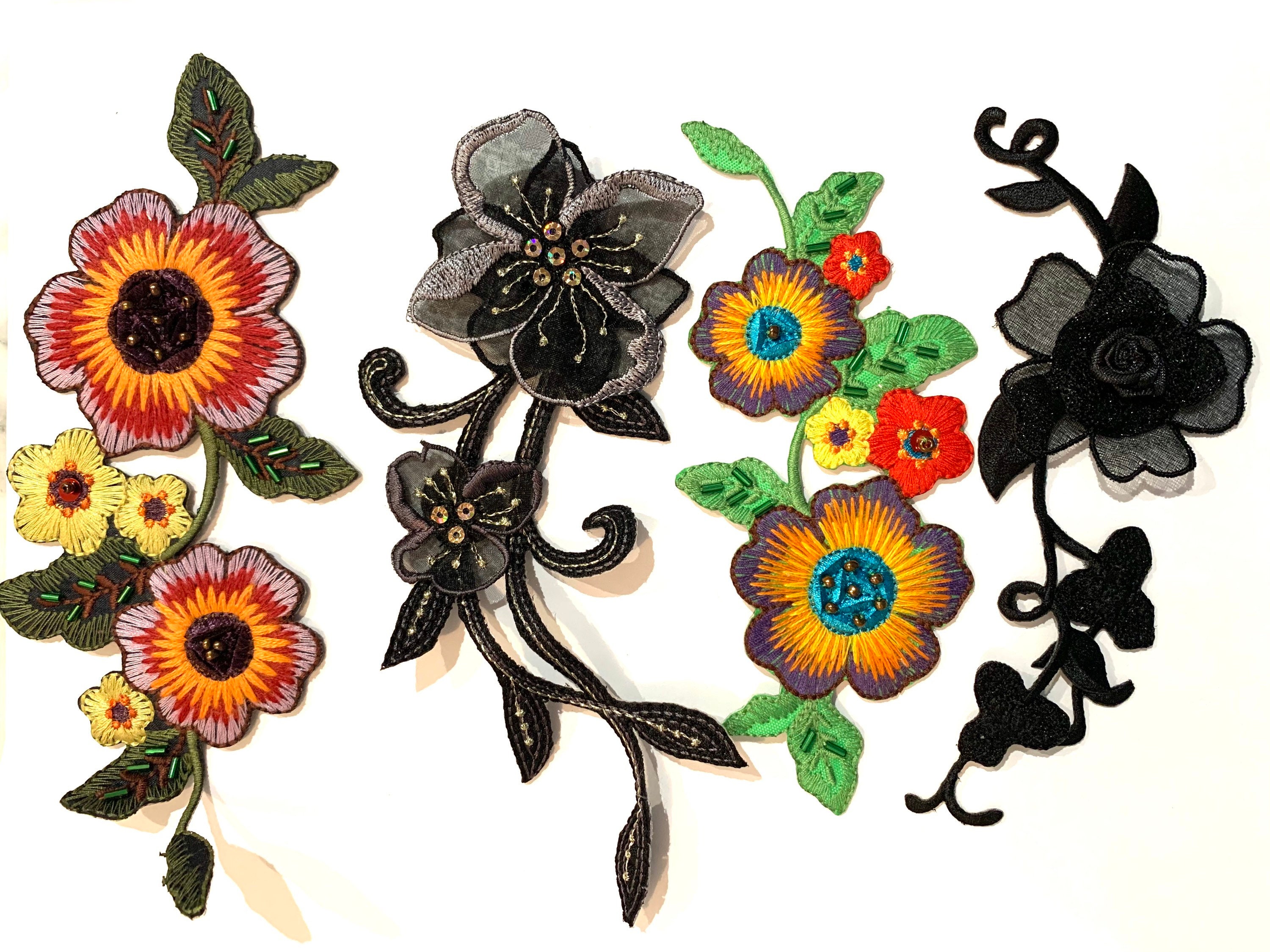 Special Large Flower Iron on Patches, Embroidery, High Quality 