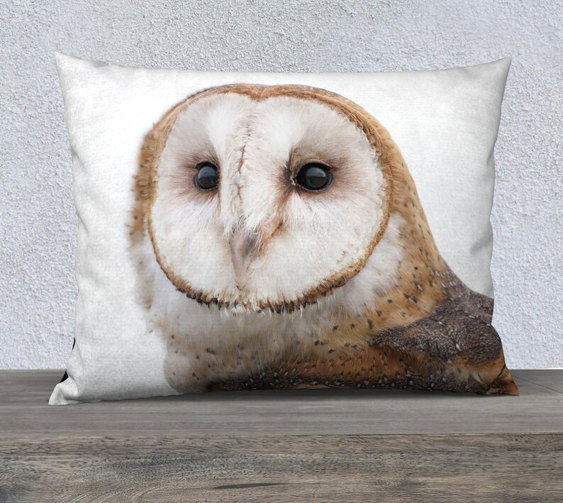 Barn Owl Throw Pillow Cotton Linen Must Love Owls Etsy