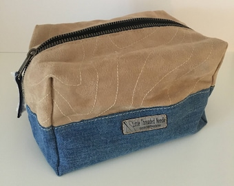 Cosmetic/Toiletry Bag- Upcycled Denim