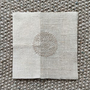 Japanese boro Sashiko, slow stitch Patch, hand sewn from natural recycled fabrics - linen. Patchwork Application