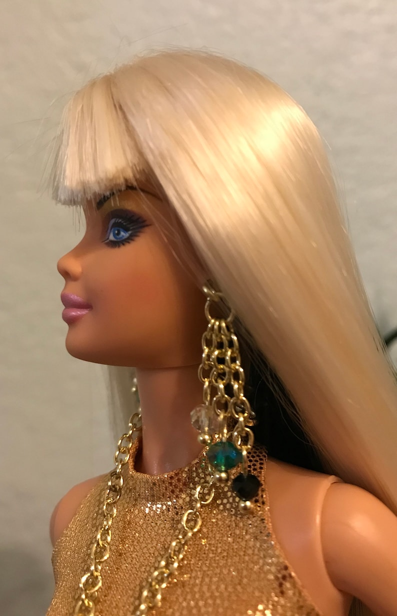 Handmade Jewelry for Barbie Gold Pendant Necklace and | Etsy