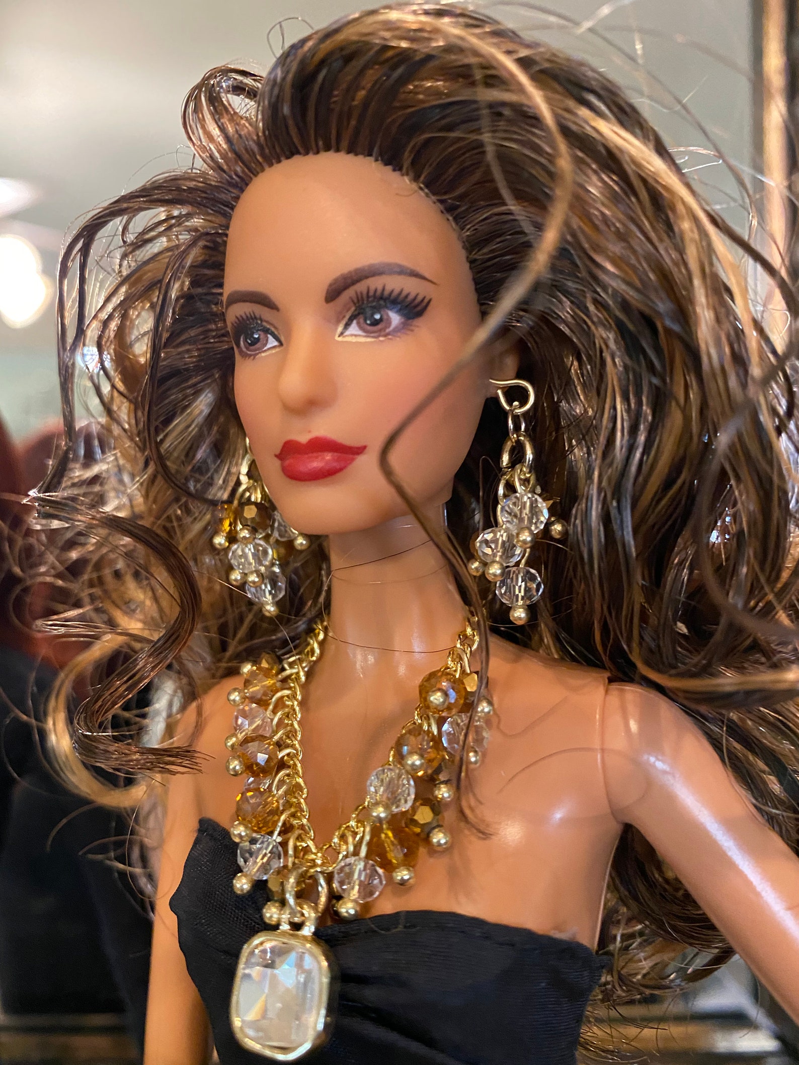 Handmade Jewelry for Barbie Rhinestone Necklace & Earrings Etsy
