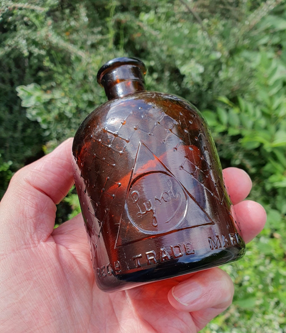 Vintage Lysol Bottle Amber Bottle C1920 Rare Dumpy Edition Etsy