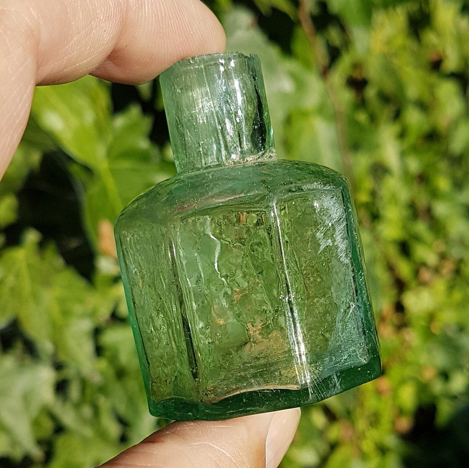 Three Late Victorian Glass Ink Wells of various styles lovely Etsy