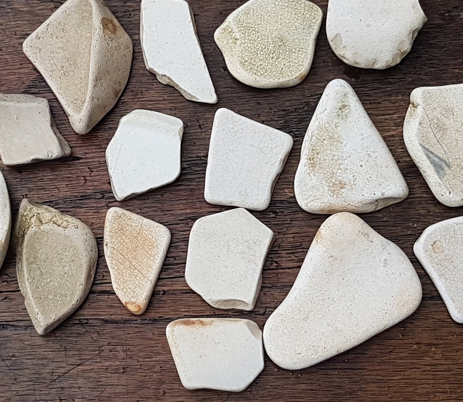 Scottish sea pottery shards pottery pieces white pottery cream Etsy