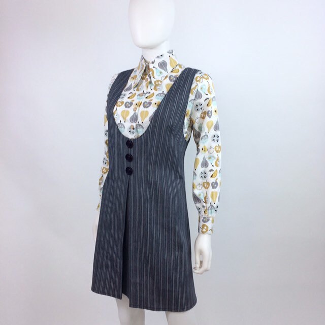 stretch denim pinafore dress