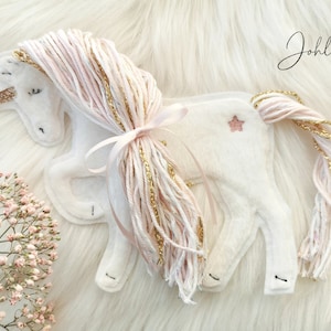 Aufnäher Einhorn beige rosa Applikation Patch von Stickherz Johlina Bild 5