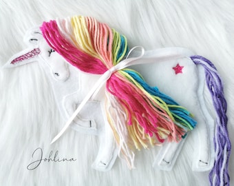 Aufnäher Einhorn Regenbogen Jeunepremier Johlina Stickherz