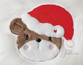 Aufnäher Emil Emilia Weihnachten Nikolaus Bär Teddy Applikation Patch von Stickherz Johlina