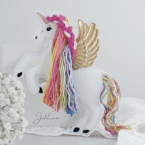 Aufnäher Pegasus Einhorn Regenbogen Applikation Patch Stickherz Johlina Bild 1