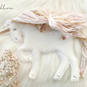 Aufnäher Einhorn beige rosa Applikation Patch von Stickherz Johlina Bild 7