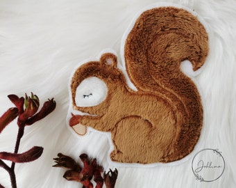 Aufnäher Eichhörnchen Applikation Patch Stickherz Jacken Walk Herbstmotive Johlina