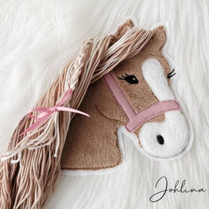 Aufnäher Pferd Applikation Pony Lulu mittelbraun Patch von Johlina Stickherz Bild 5