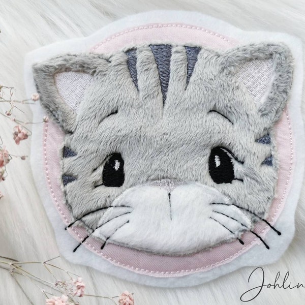 Aufnäher Katze  Mimi Button BKH Applikation Patch von Johlina Stickherz