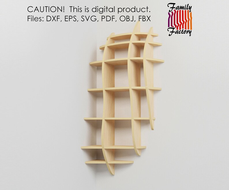 Corner shelf CNC router vector files wooden parametric Etsy