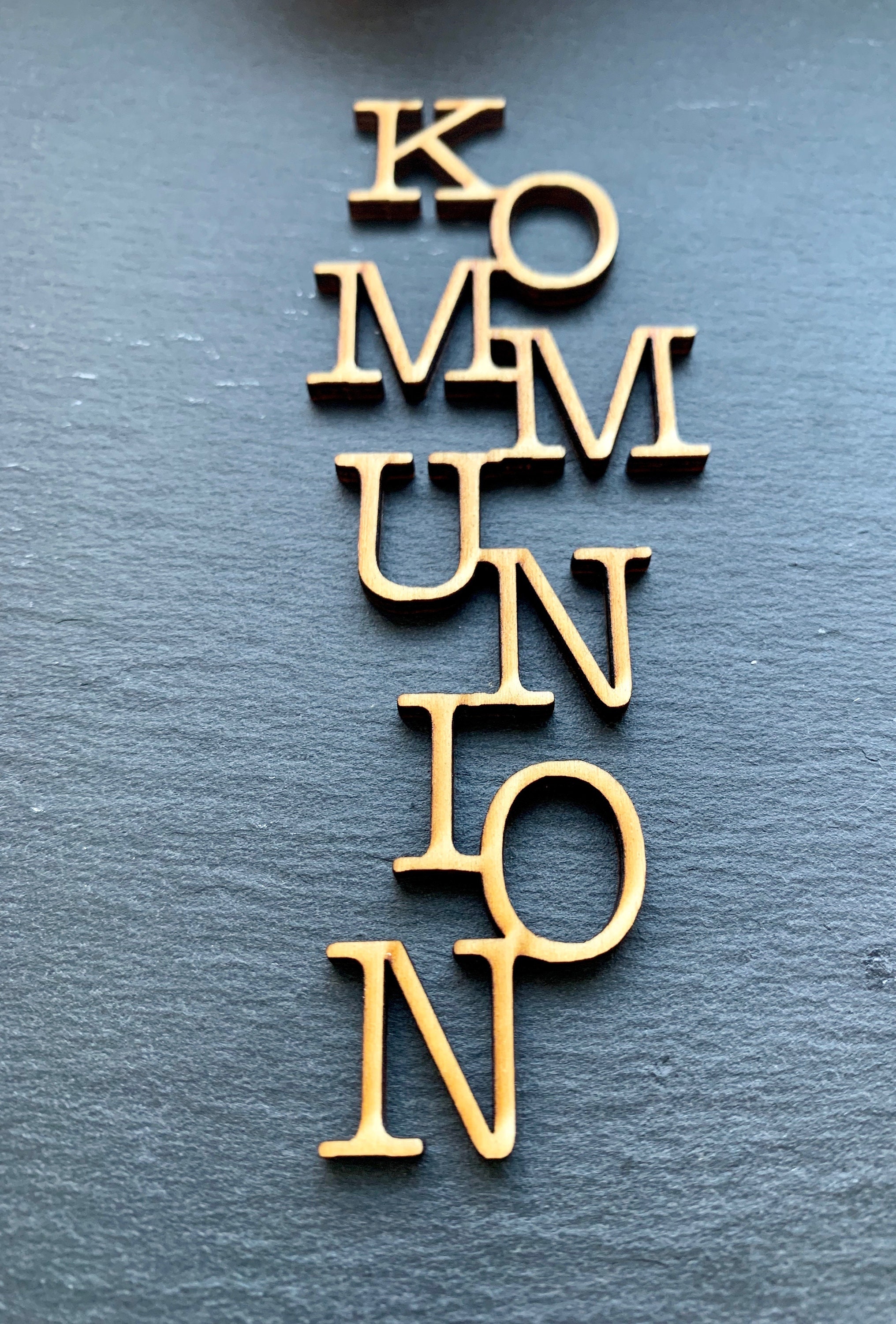 Lasercut 3x communion Lettering Wood Craft Table - Etsy UK