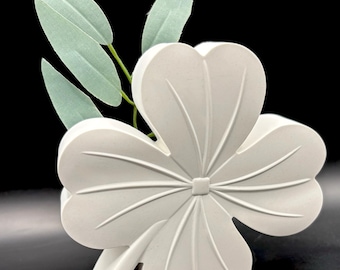 Keraflott "Kleeblatt" Glück Vierblatt Happy weiss Dekoration Mitgebsel Tischdeko Hochzeitsdeko