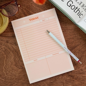A5 Daily Planner Notepad: Retro Pink Desk Pad
