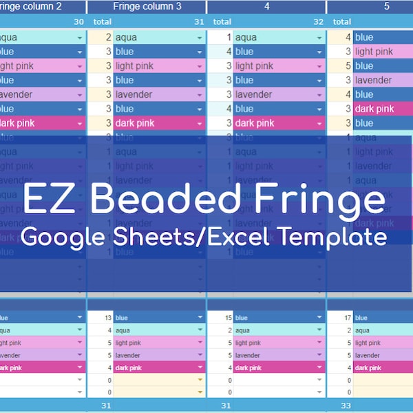 EZ Bead Fringe Pattern Tool - Template for beading earrings, necklaces, decorations