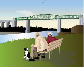 The Boyne Viaduct, Drogheda - Digital Print A3 Poster