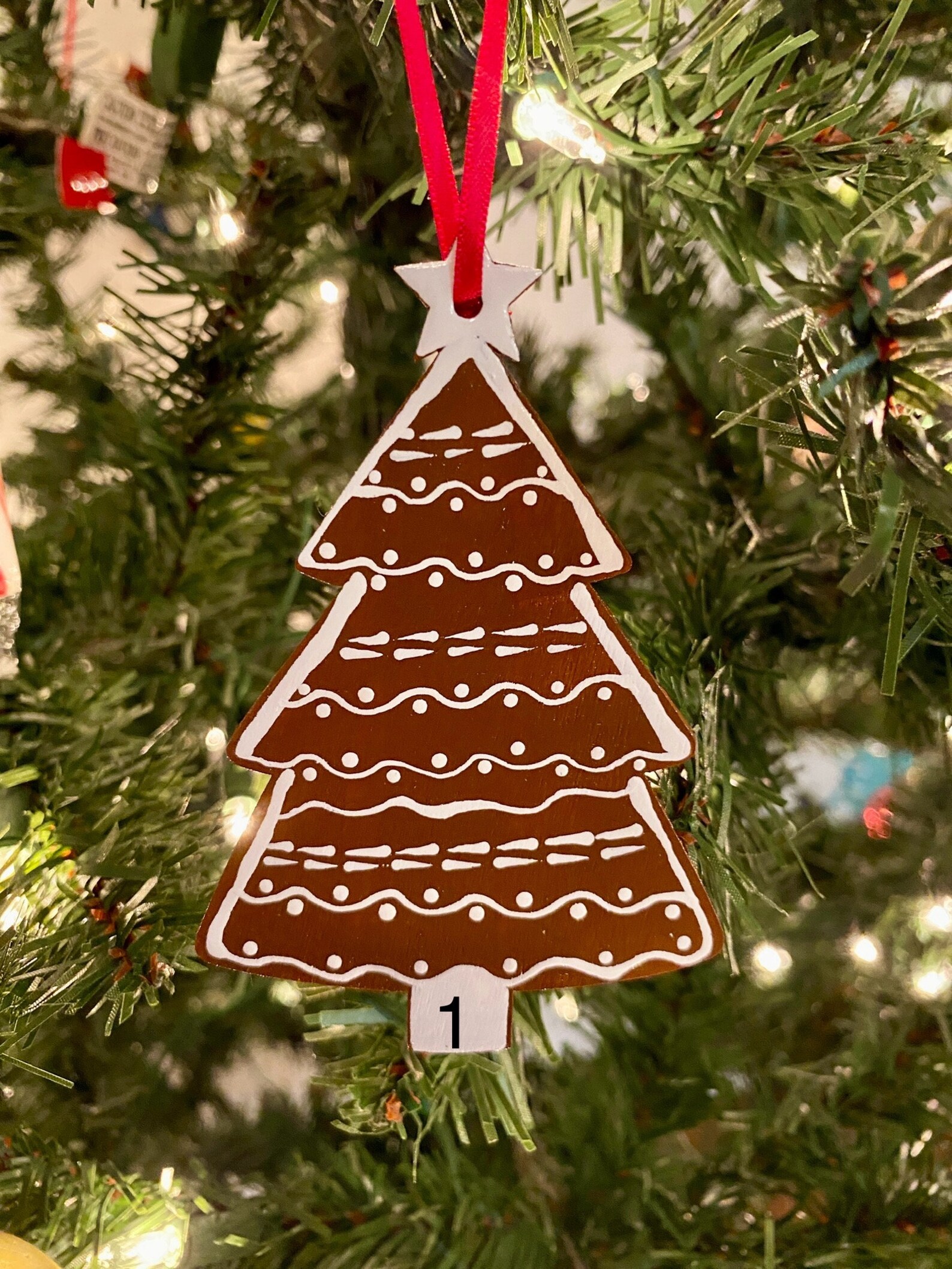 Wooden Gingerbread Christmas Tree Ornaments Etsy