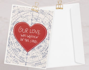 Nuestro amor escrito en las estrellas Tarjeta de felicitación