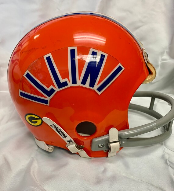 Late 70's Fighting Illini Football Helmet W/ 2 Bar Facemask - Etsy Late 70's Fighting Illini Football Helmet W/ 2 Bar Facemask - Etsy