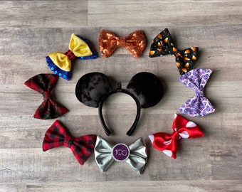 Interchangeable Bows compatible with 18" Doll Ears Headband with interchangeable bows, fits dolls like American Girl and Our Generation