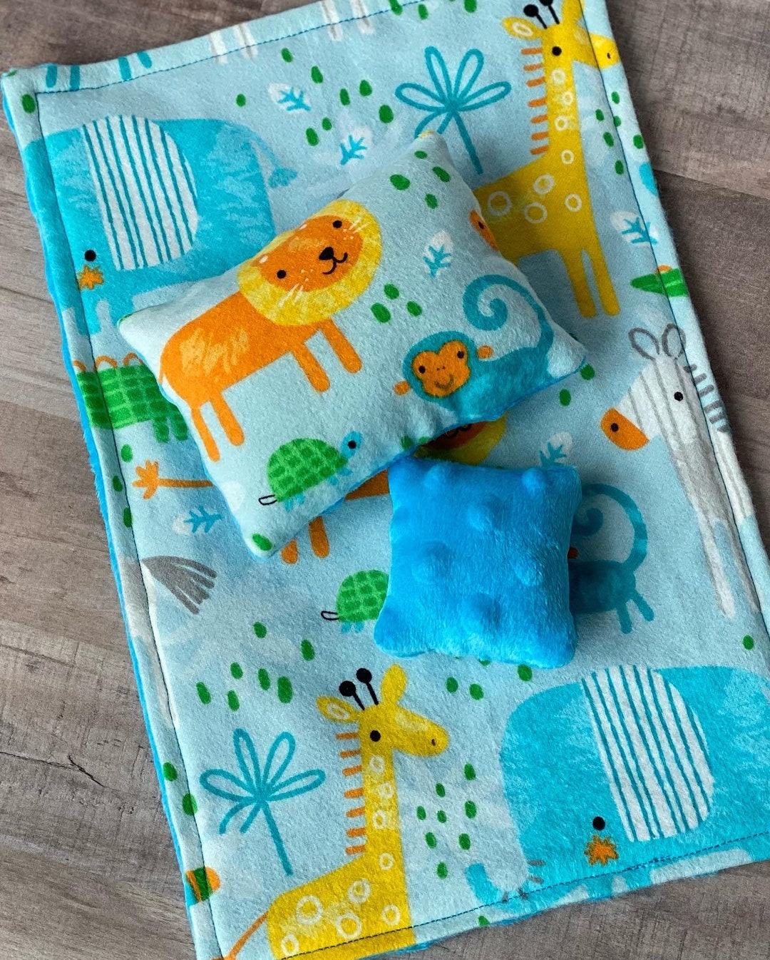 8 Inch Doll Crib Bedding Set Sweet Jungle Animals 8 Etsy