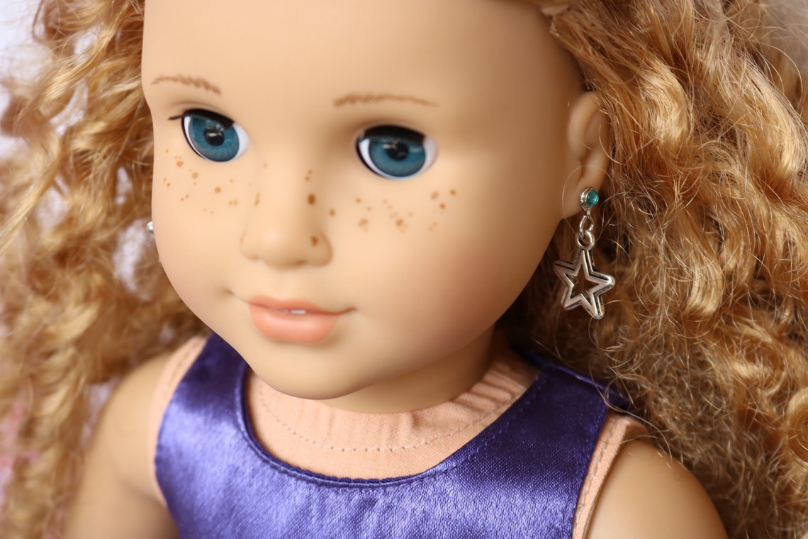 Silver Star Earrings for American Girl dolls such as 2018 GOTY Etsy