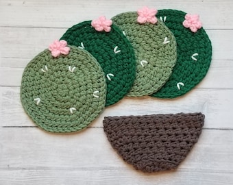 Cactus Coasters, Cactus Gifts, Cactus Decor, Crochet Cactus Coaster, Succulent Gift, Succulent Coaster, Plant Gift, Cacti Gifts, Cacti Decor