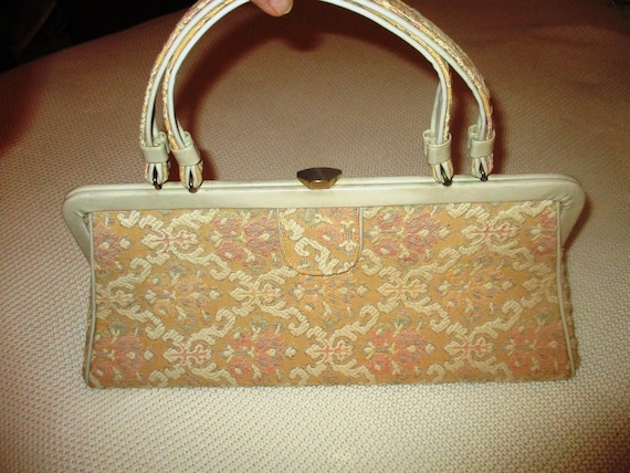 Large Vintage Upholstered Carpet Bag