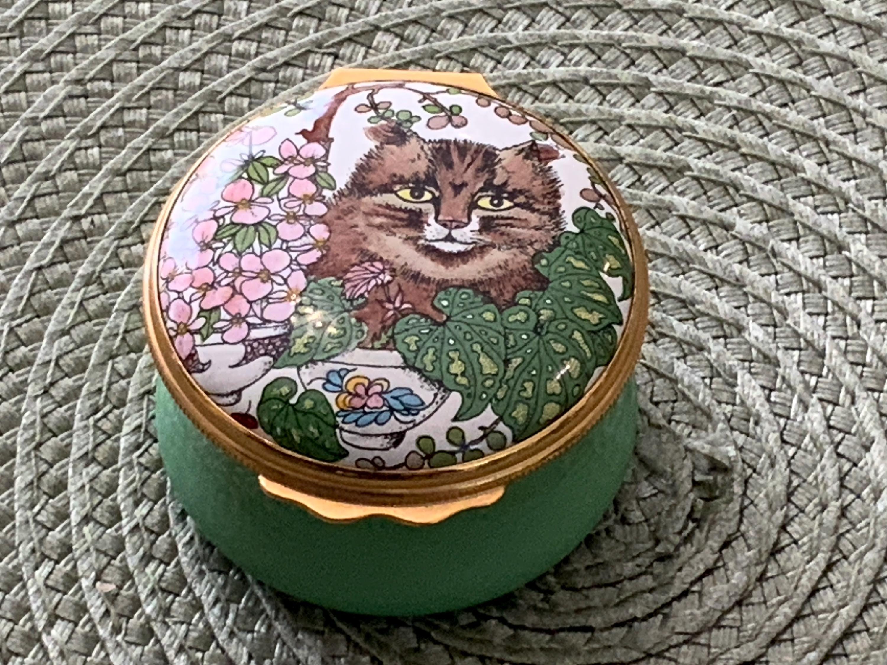 Halcyon Days Enamel Cat Box - Etsy