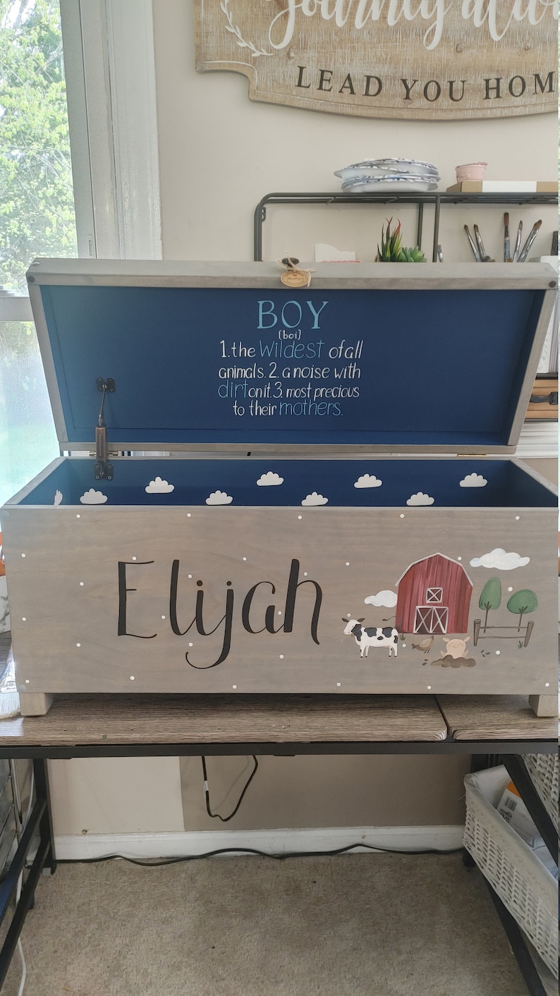 Toy Box Farm Yard Toy Chest Toy Bin Kids Toy Chest Etsy