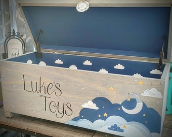 Toy box | NEW HINGES | Toy chest | Toy bin | Kids toy chest | wood toy box | Upholstered bench | personalized name | boys |custom toy box |