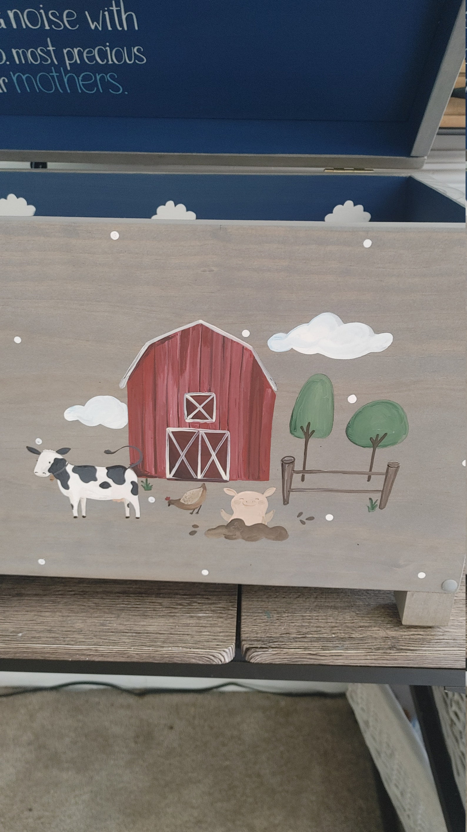 Toy Box Farm Yard Toy Chest Toy Bin Kids Toy Chest Etsy